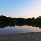 Feuerlöschteich, Holmer Sandberge, Sonnenuntergang