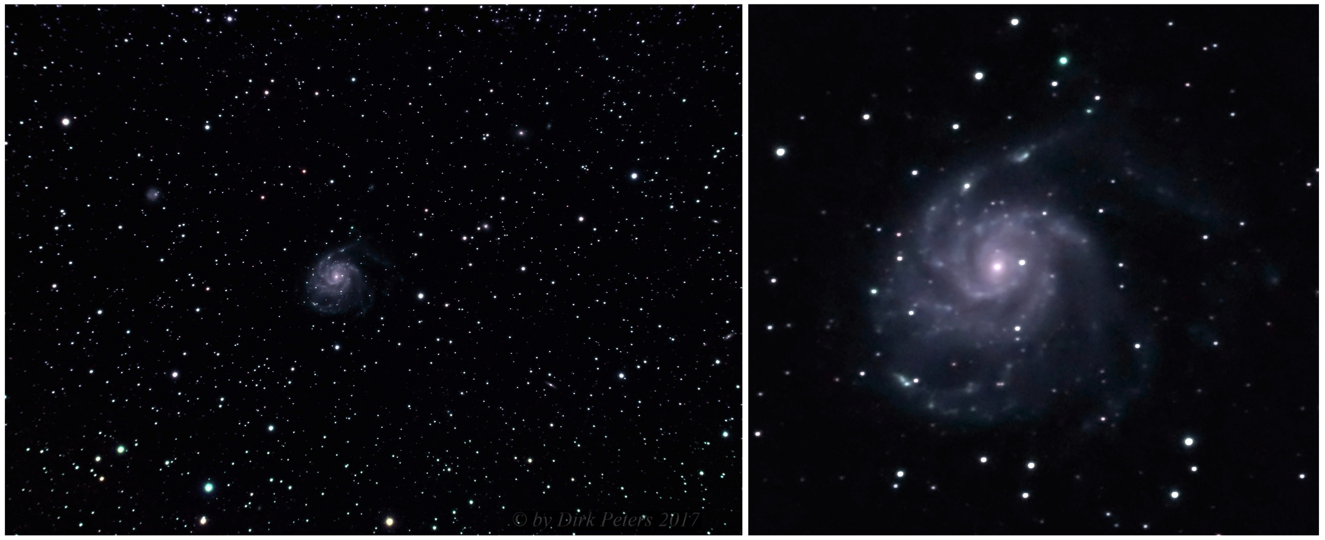 Feuerrad-Galaxie (22 Mio. Lichtjahre entfernt) fotografiert mit "kleiner Optik"