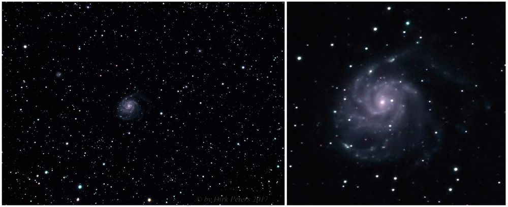 Feuerrad-Galaxie (22 Mio. Lichtjahre entfernt) fotografiert mit "kleiner Optik"