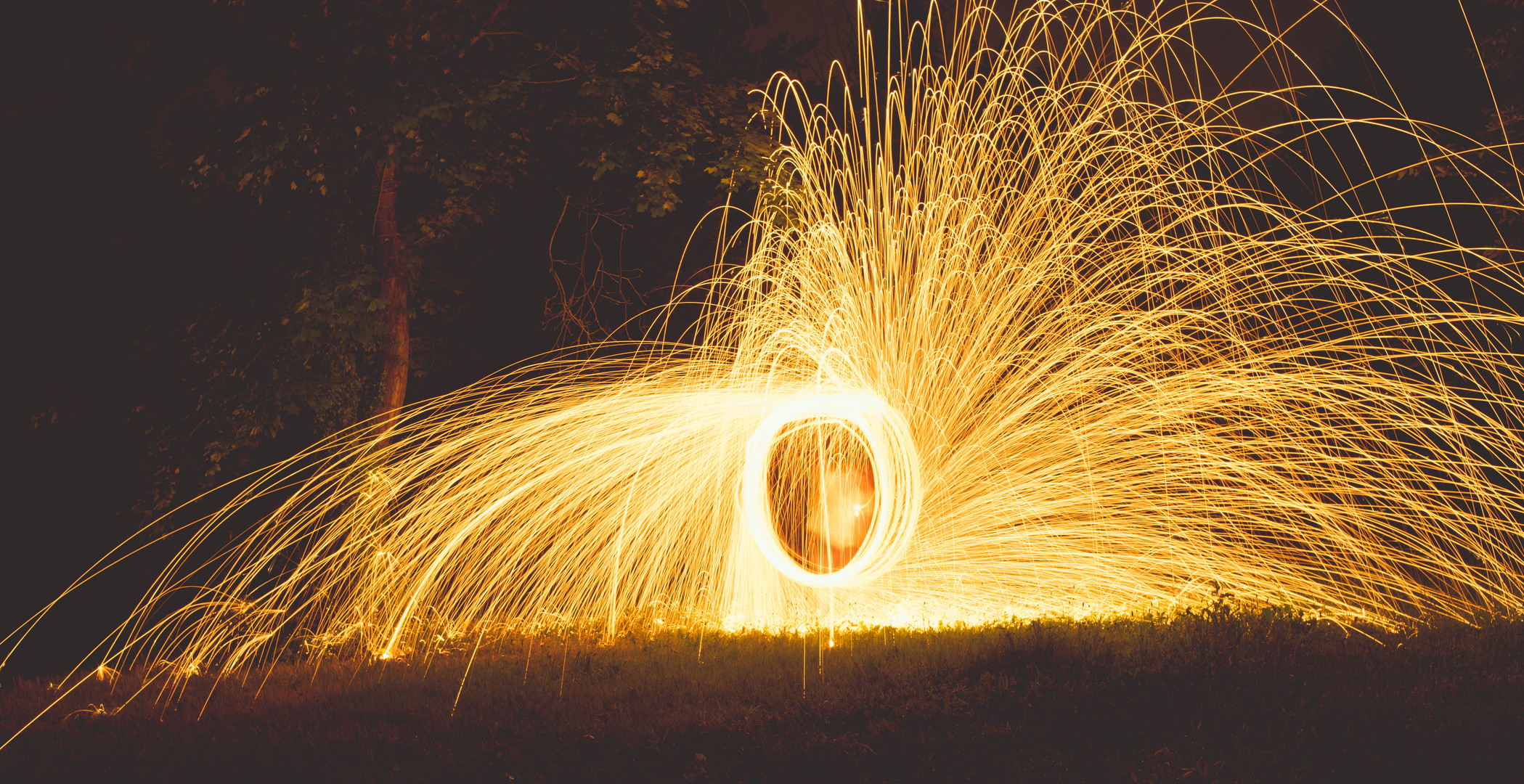 Feuerregen mittels Langzeitbelichtung