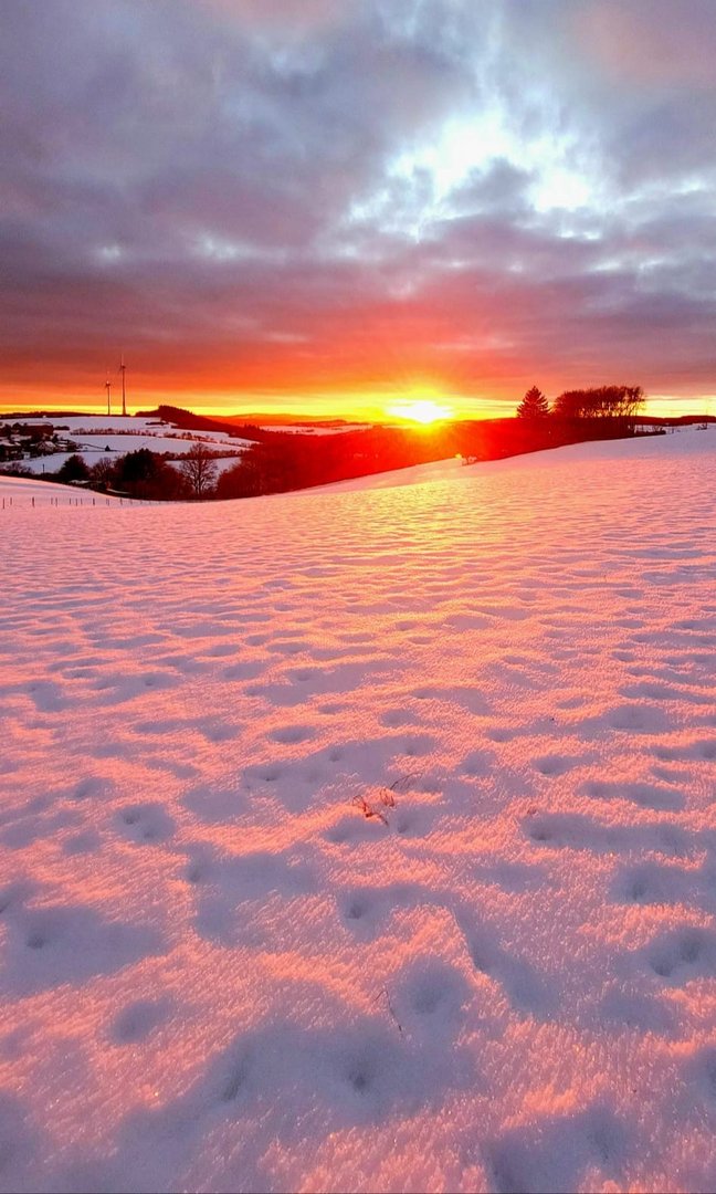 Feuerroter Winterhimmel