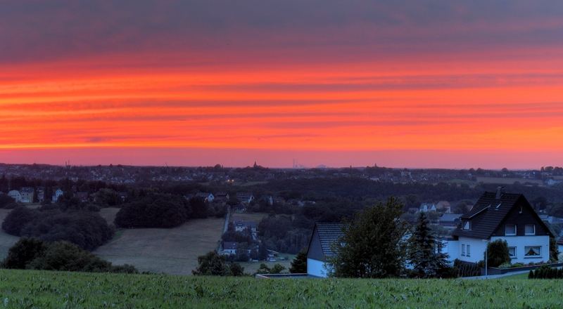 Feuerrotes Ruhrgebiet - Sonnenuntergang Blick von Gevelsberg nach Witten (17.Juni 2007)