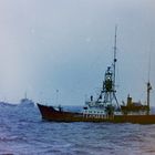 Feuerschiff Fehmarnbelt - 1982 auf hoher See - liegt jetzt in Lübeck am Kai