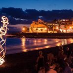 Feuershow in "La Playa Calera" am Strand