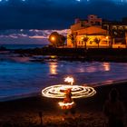 Feuershow in "La Playa Calera" am Strand