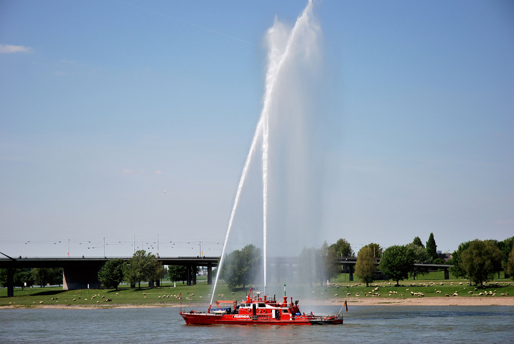 Feuerwehr am Rhein