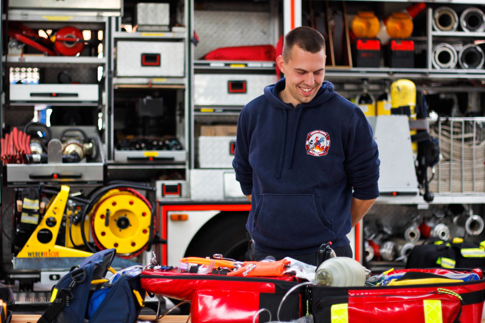 Feuerwehr bei der Arbeit!