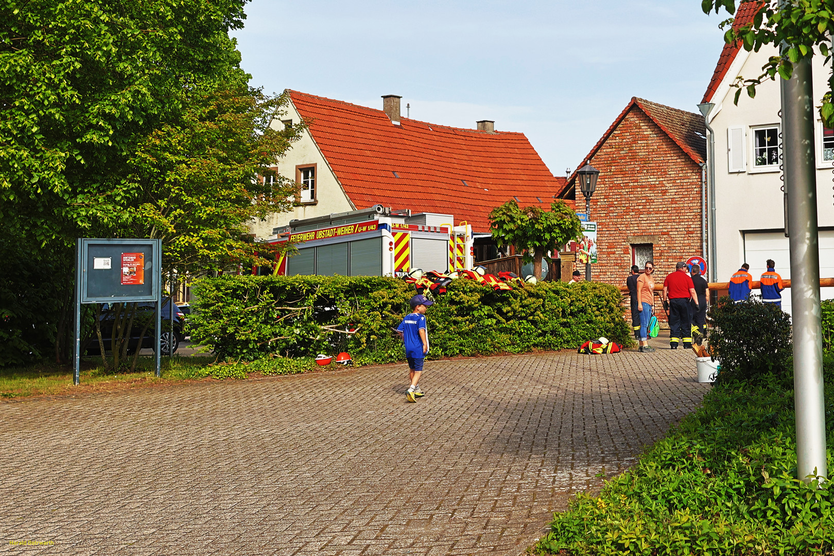 Feuerwehr beim Aufstellen