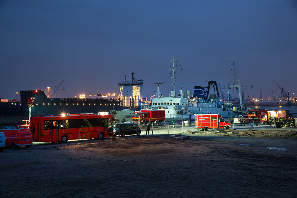 Feuerwehreinsatz am Baakenhafen