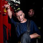 Feuerwehrmänner nach der Arbeit