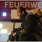 Feuerwehrmann nach dem Einsatz