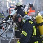 Feuerwehrmann nach einem Einsatz in Esslingen