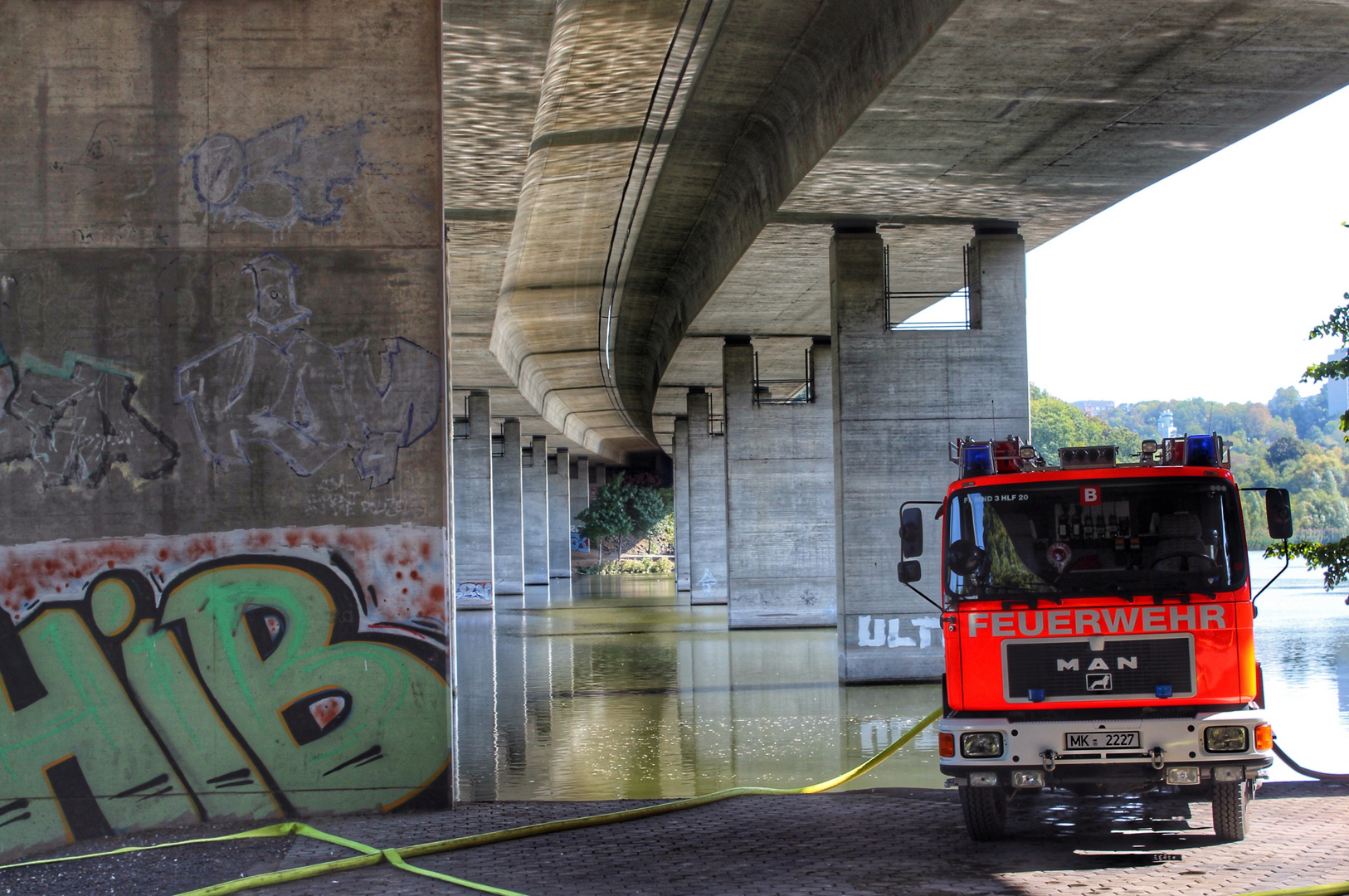 Feuerwehrübung am Seilersee 