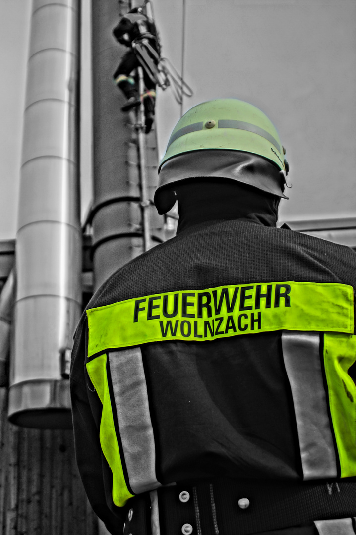 Feuerwerh Wolnzach-Übung Absturzsicherung