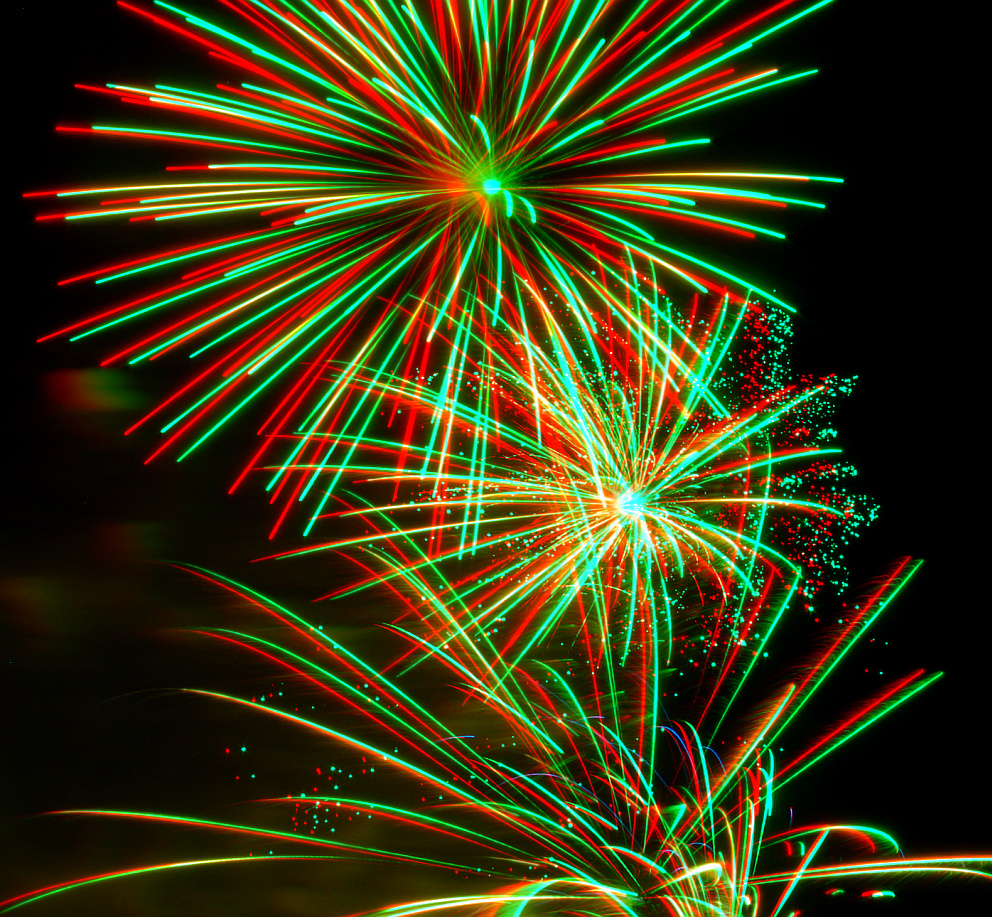 Feuerwerk 2010 (Ein S3D Bild)