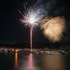 Feuerwerk am Jökulsárlon