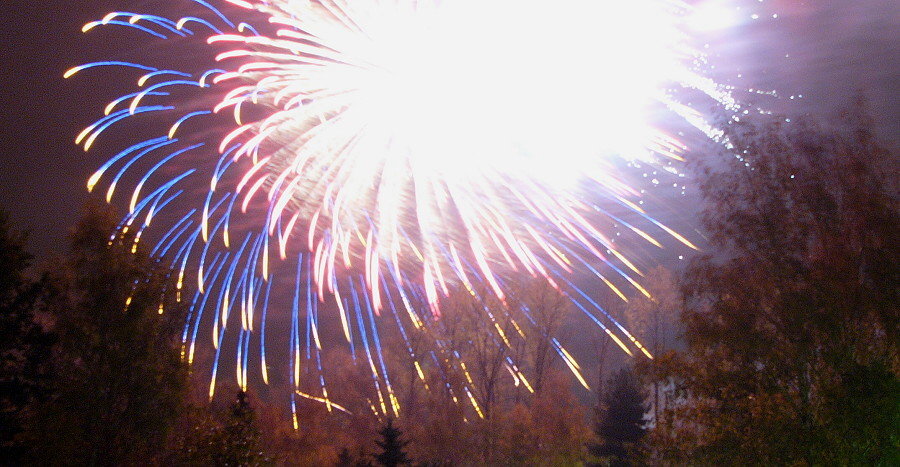 Feuerwerk am letzten Tag des Marktes