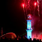 Feuerwerk am Leuchtturm Warnemünde