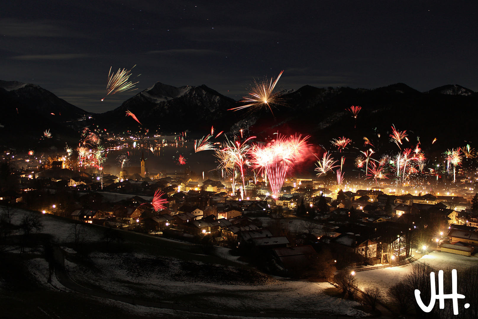 Feuerwerk am See