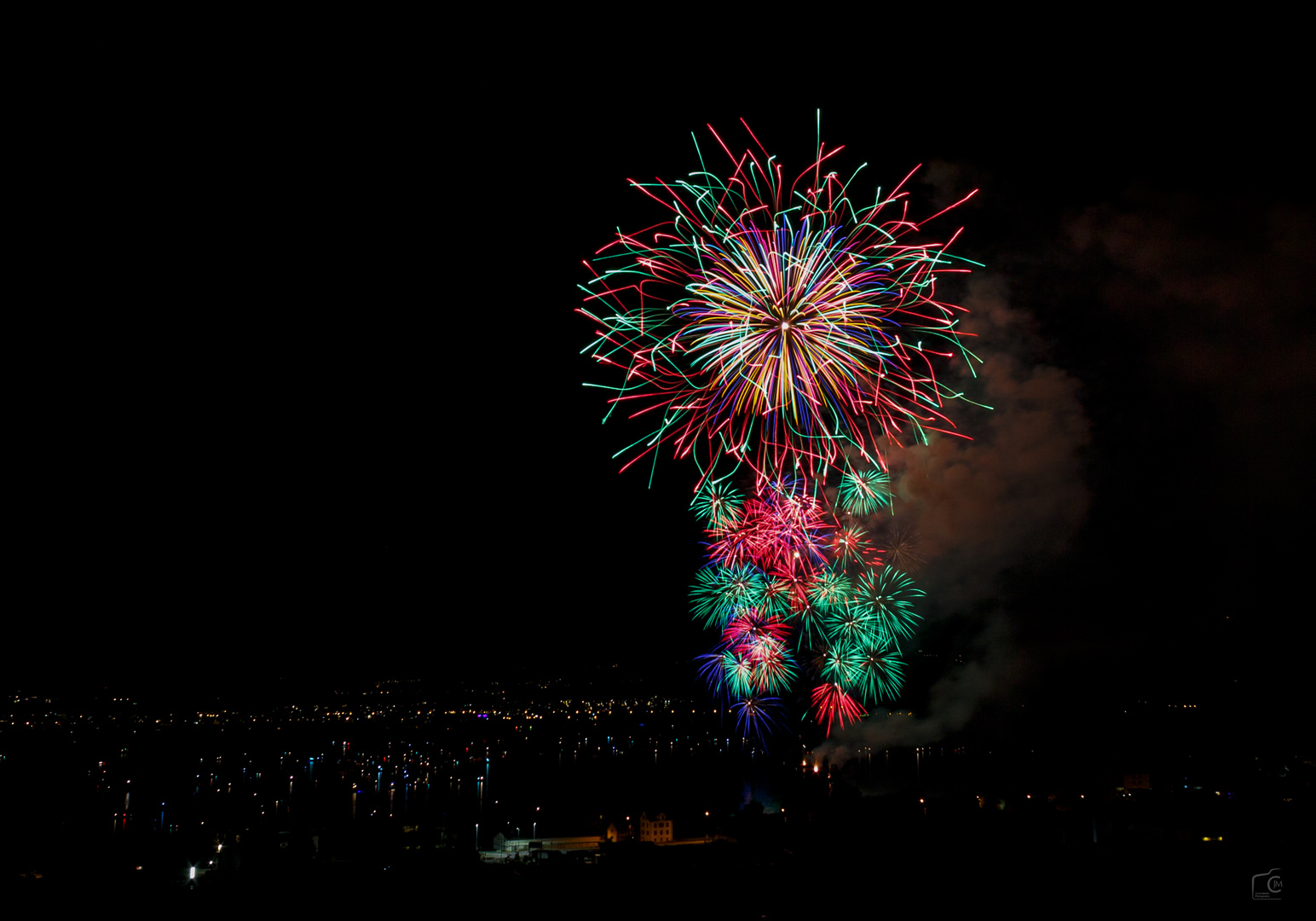 Feuerwerk am See