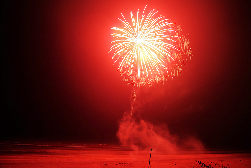 Feuerwerk am Strand