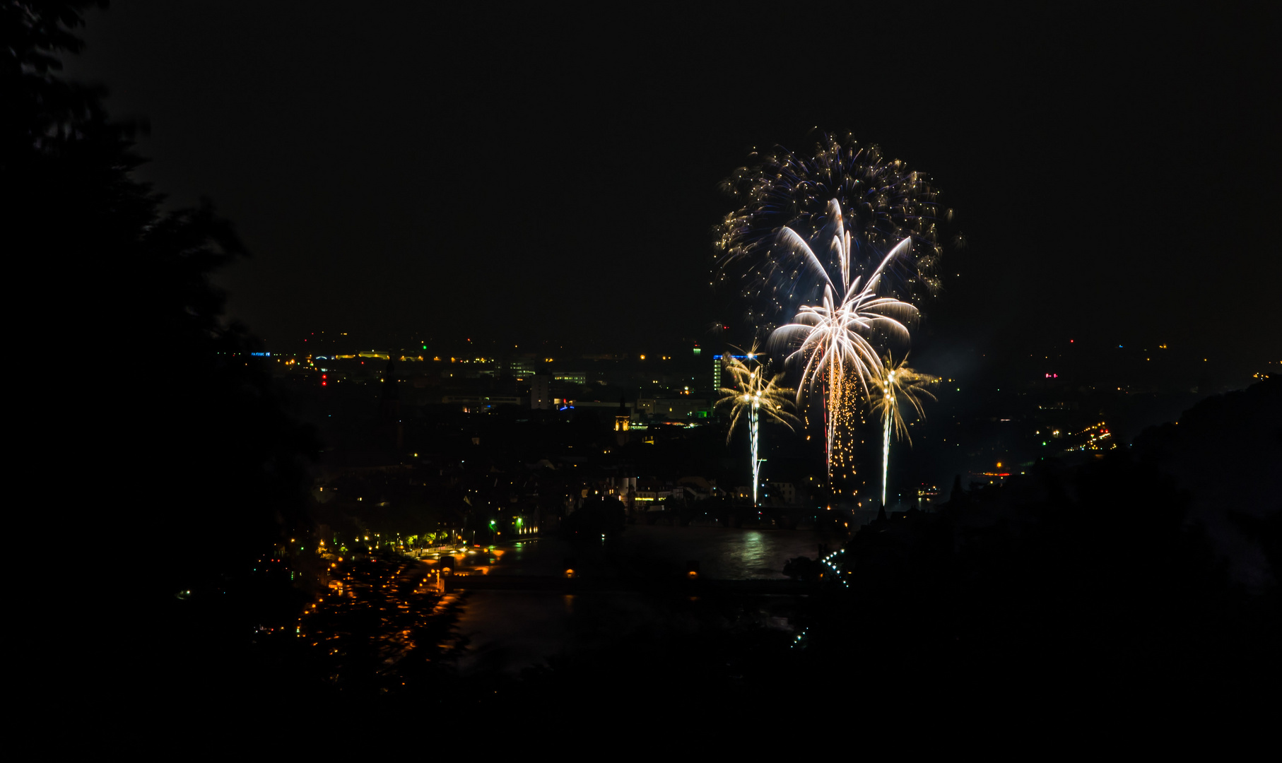 Feuerwerk an der alten Brücke Heidelberg