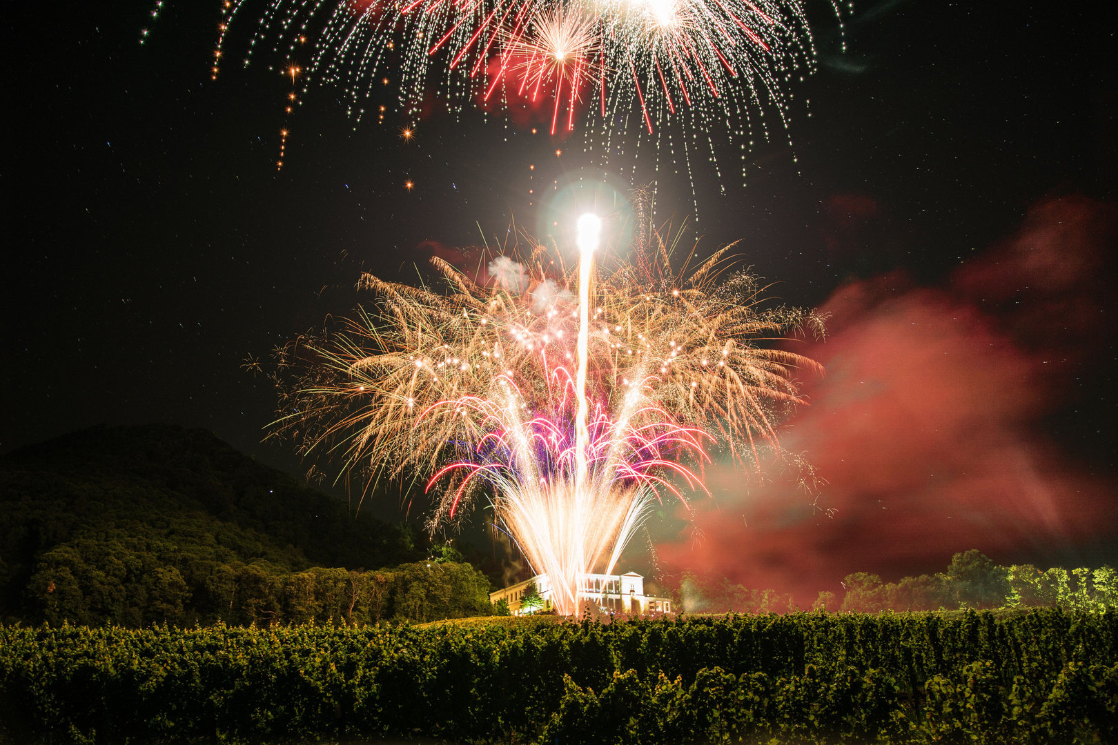 Feuerwerk an der Villa Ludwigshöhe