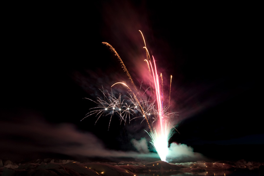 Feuerwerk auf dem Jökulsárlón II