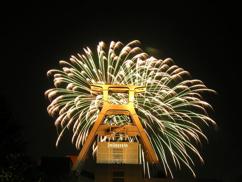 Feuerwerk auf Zollverein