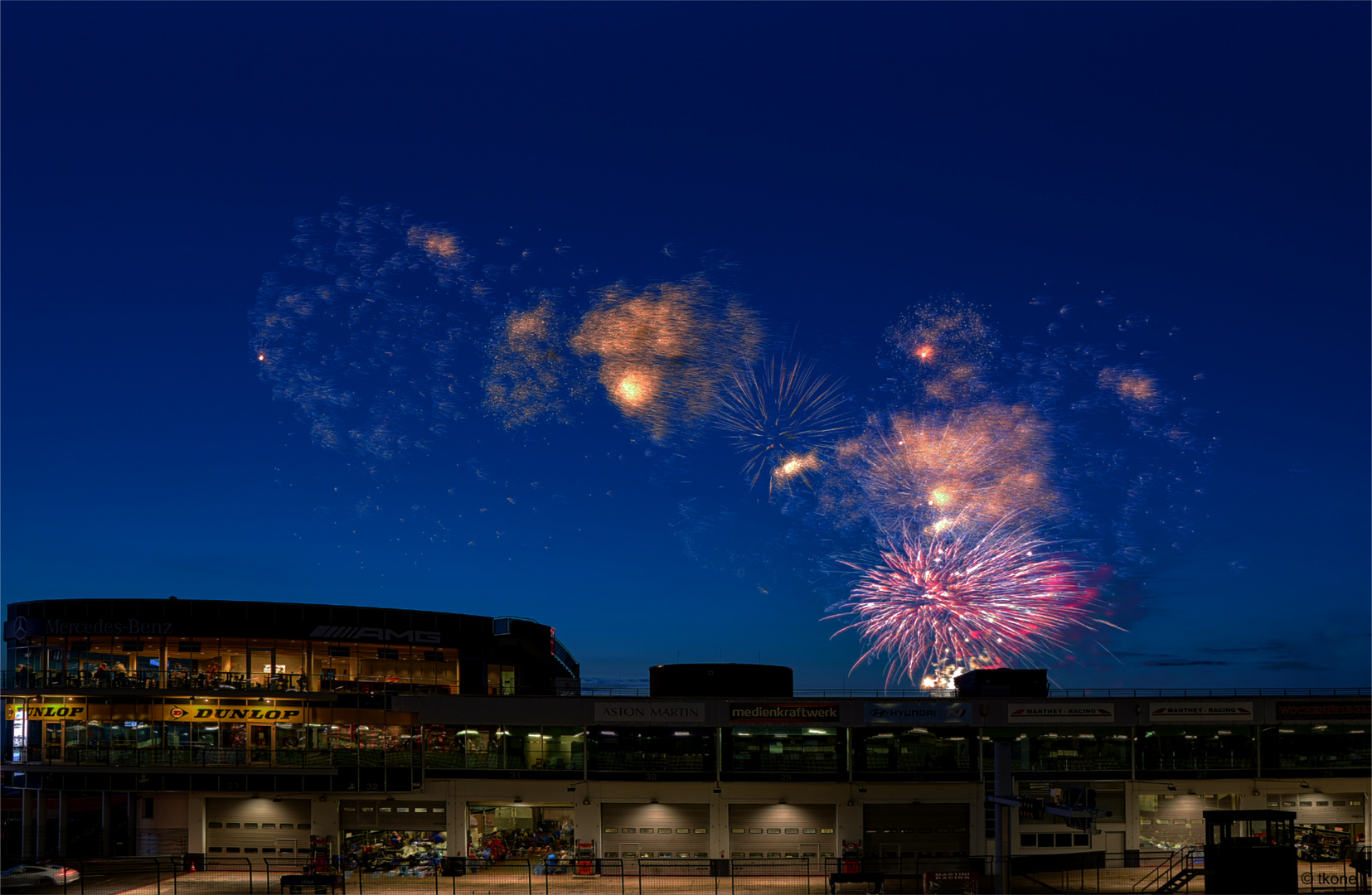 Feuerwerk beim Oldtimer GP 2019