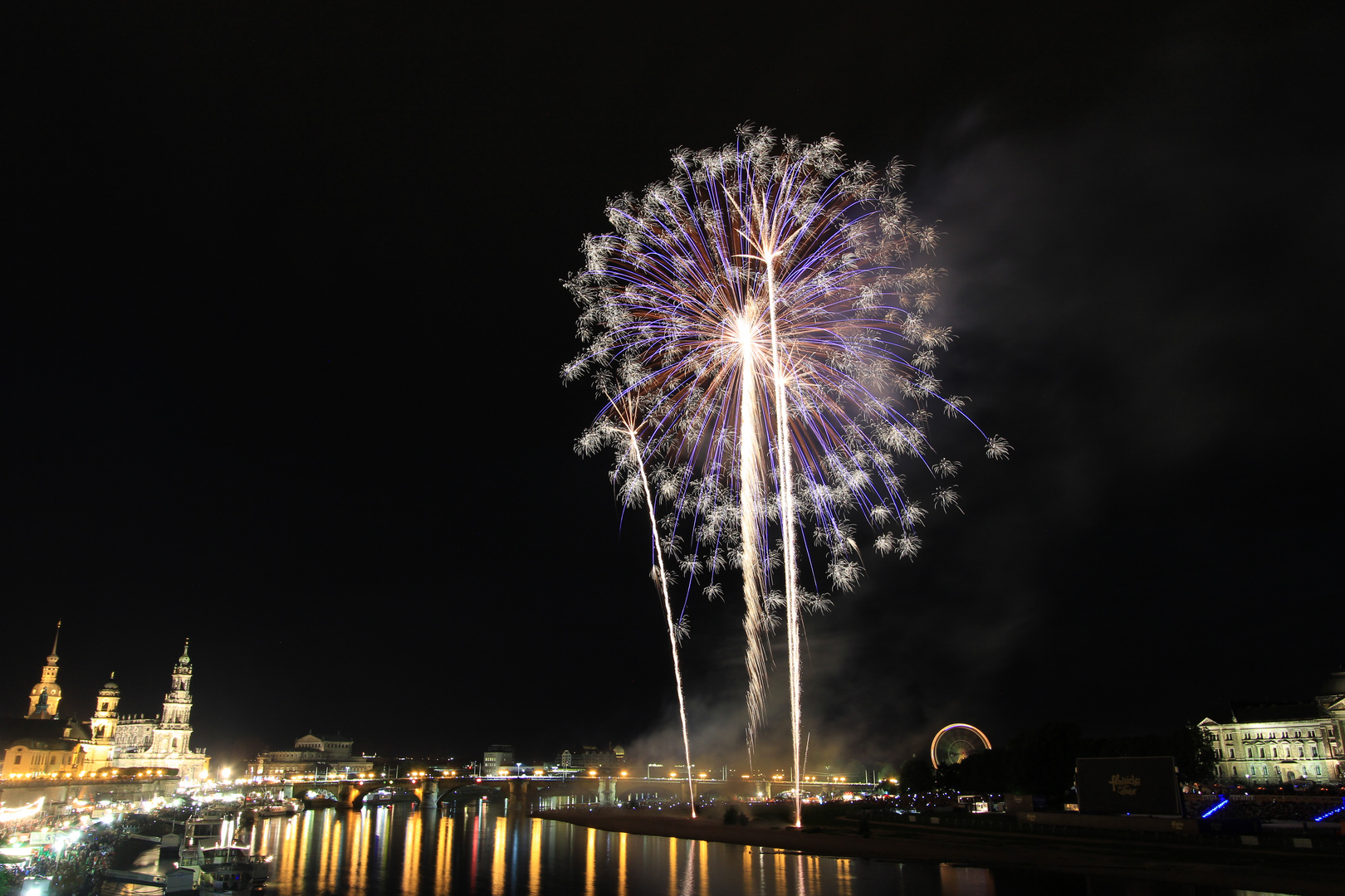 Feuerwerk-Blume zum Stadtfest Dresden 2013