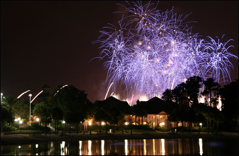 Feuerwerk EPCOT-Center vom Caribbean Beach Hotel aus