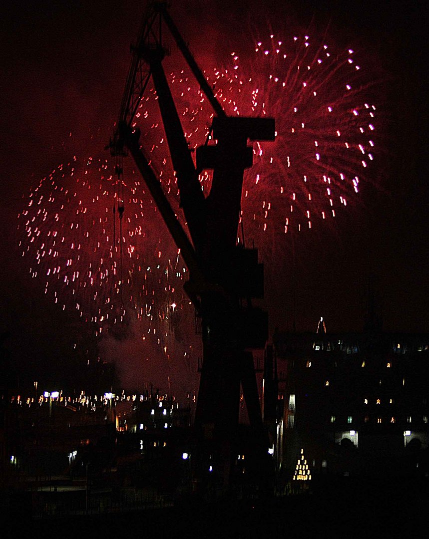 Feuerwerk im Hafen von Göteborg