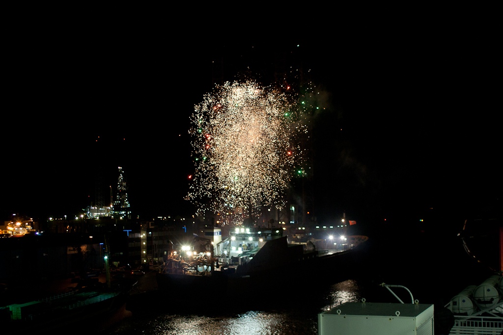 Feuerwerk im Hafen von Ijmuiden/Niederlande