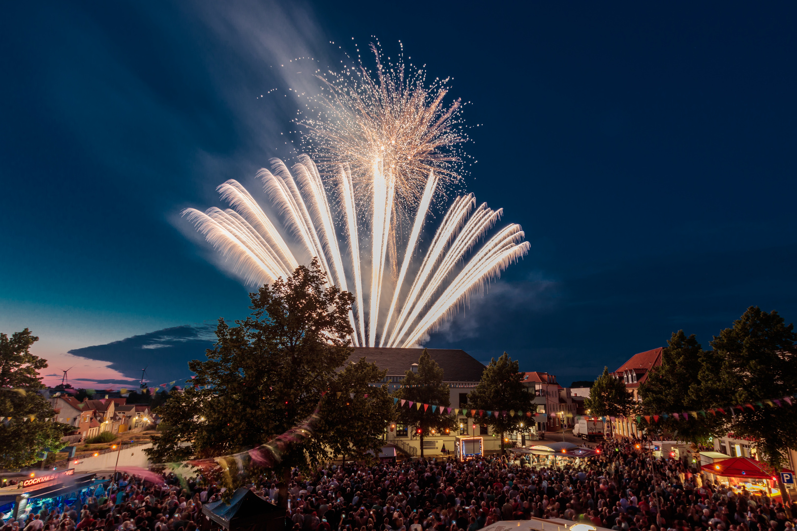 Feuerwerk im Rahmen des traditionellen Stadtfestes in Grevesmühlen