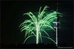 Feuerwerk in Grün bei - 4 Grad