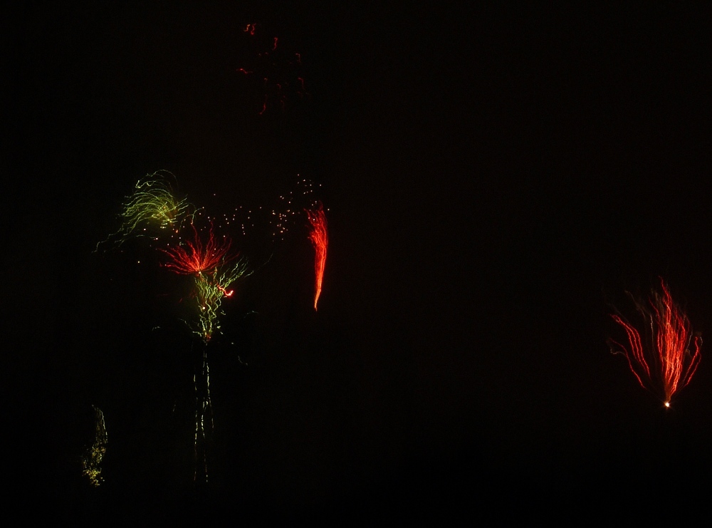 Feuerwerk in rot grün