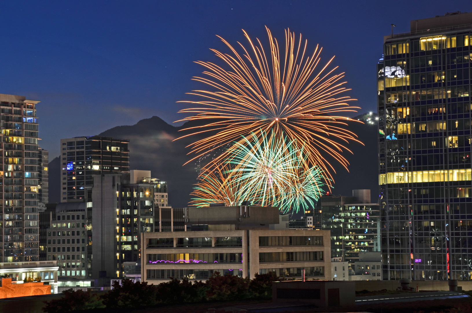 Feuerwerk in Vancouver downtown Canada day I