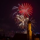 Feuerwerk mit Heilig Kreuz Kirche