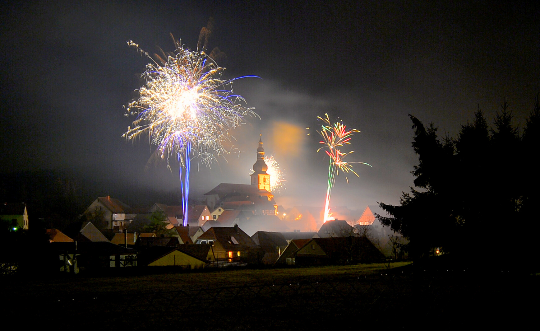 Feuerwerk, Silvester 2018, 2 (fuegos artificiales, Nochevieja 2018, 2)