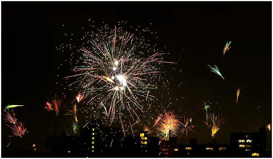 Feuerwerk über Birmingham,