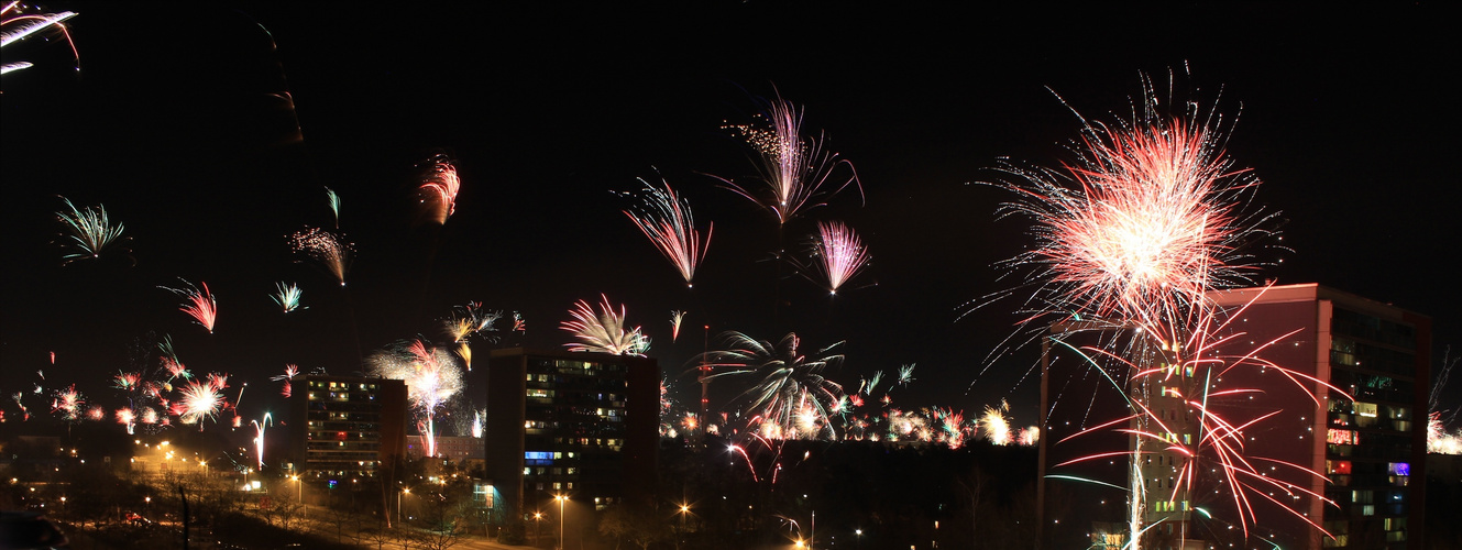 Feuerwerk über Cottbus