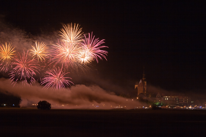 Feuerwerk über der Stadt