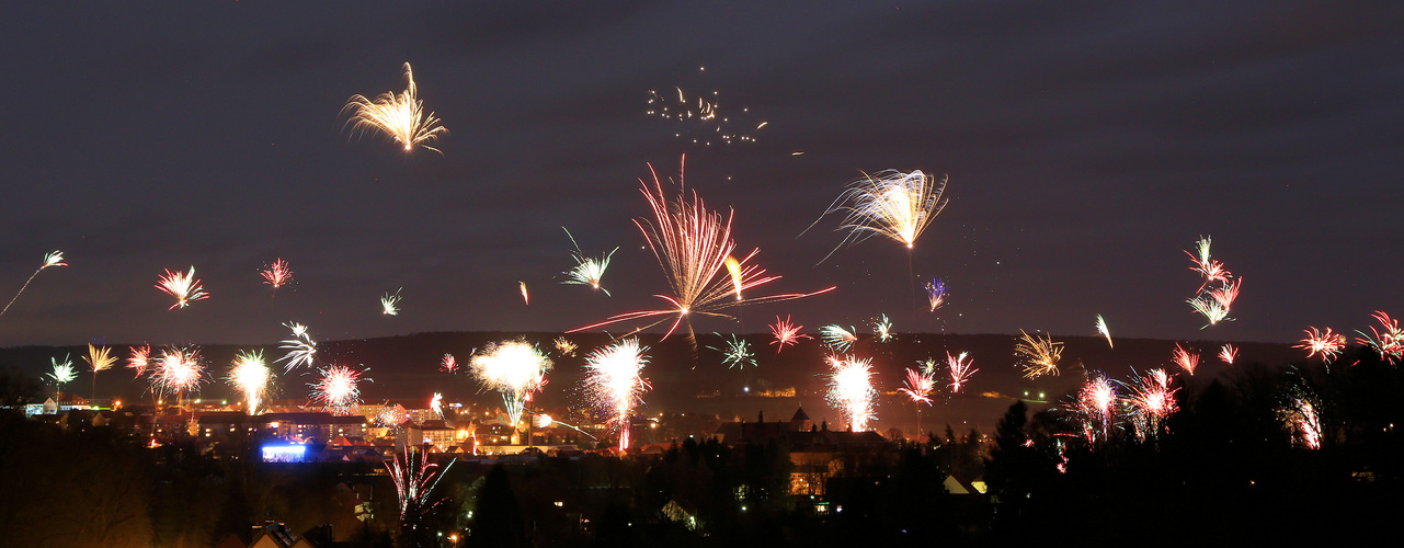 Feuerwerk über Dingelstädt am 01.01.2018