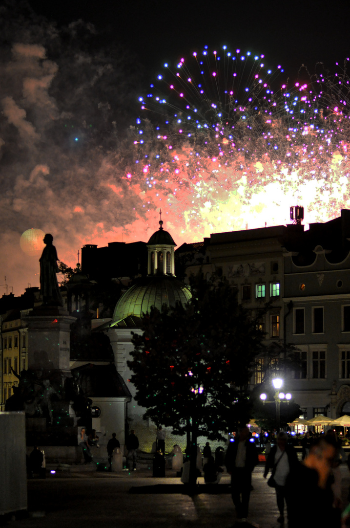 Feuerwerk über Krakau