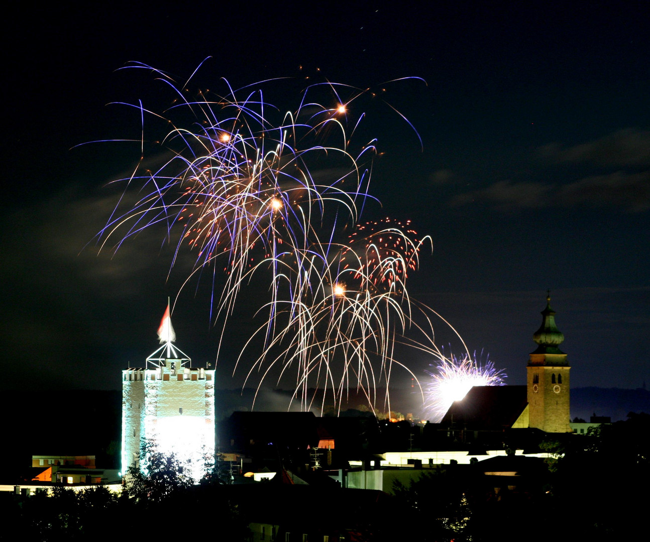 Feuerwerk über Mühldorf