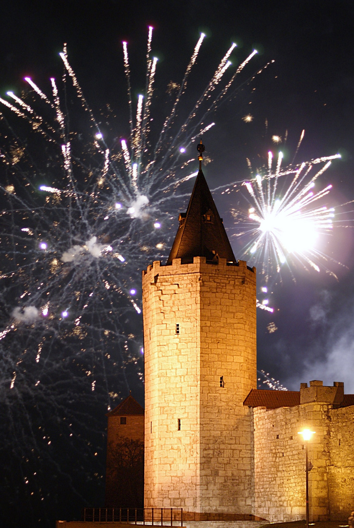 Feuerwerk über Mühlhausen