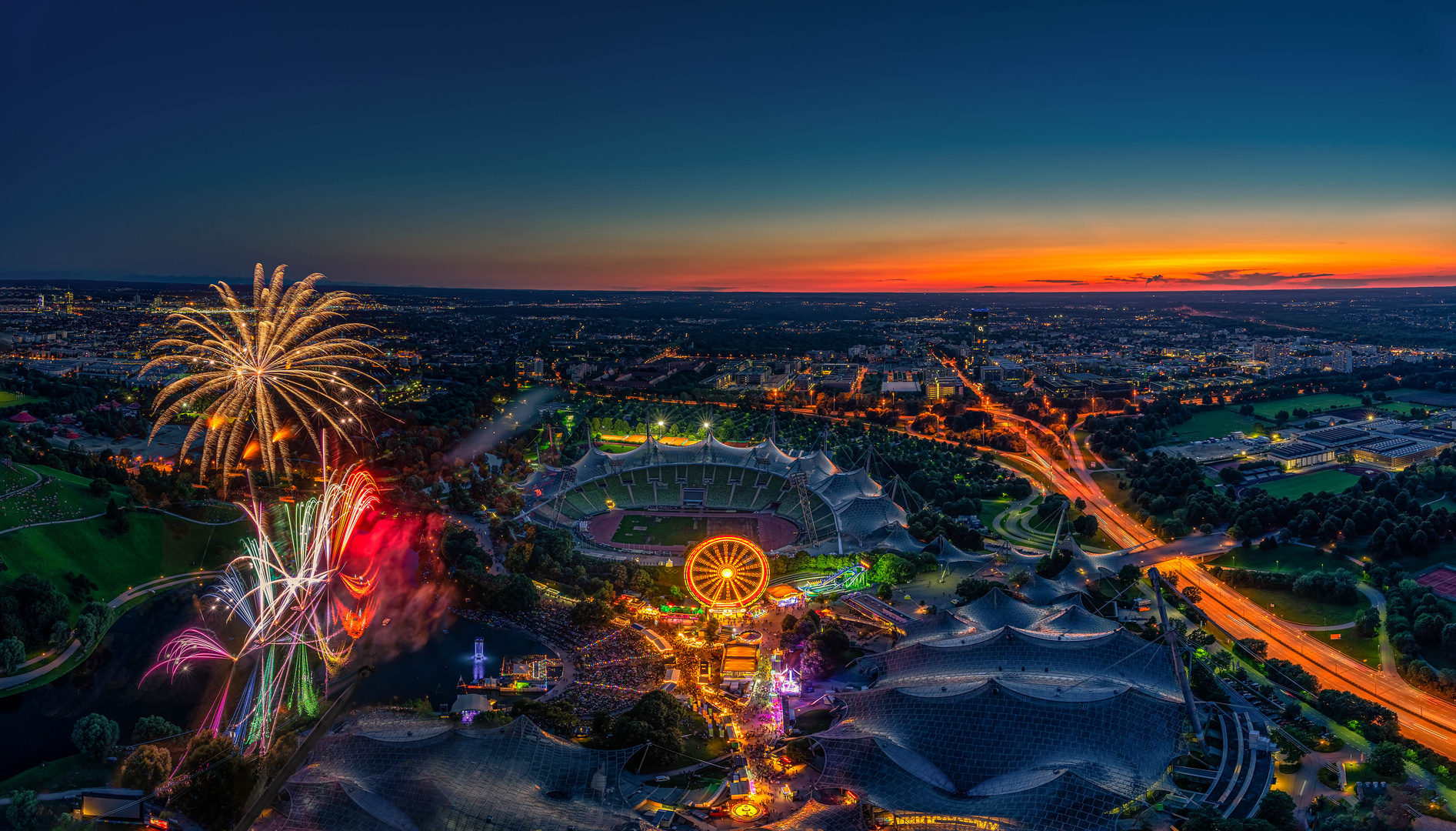 Feuerwerk über München Foto &amp; Bild | kunstfotografie &amp; kultur, münchen