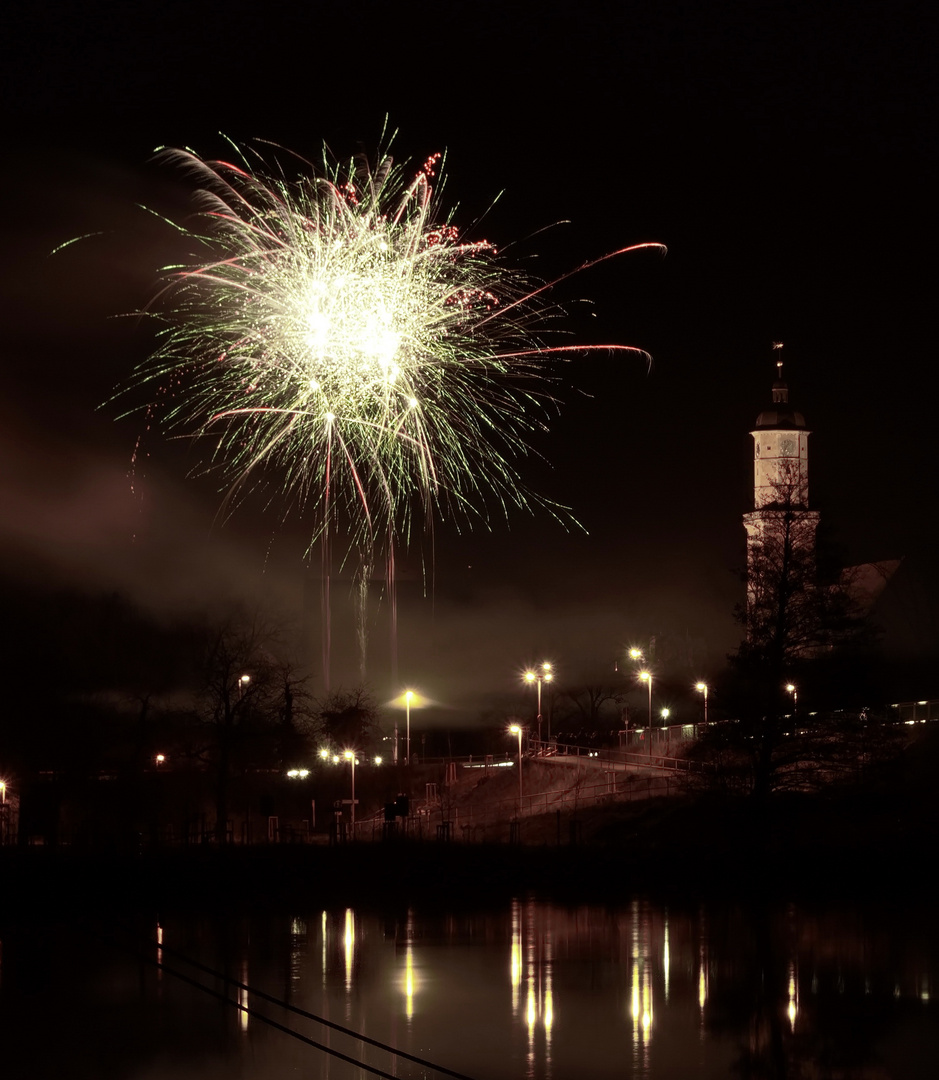 Feuerwerk über Volkach