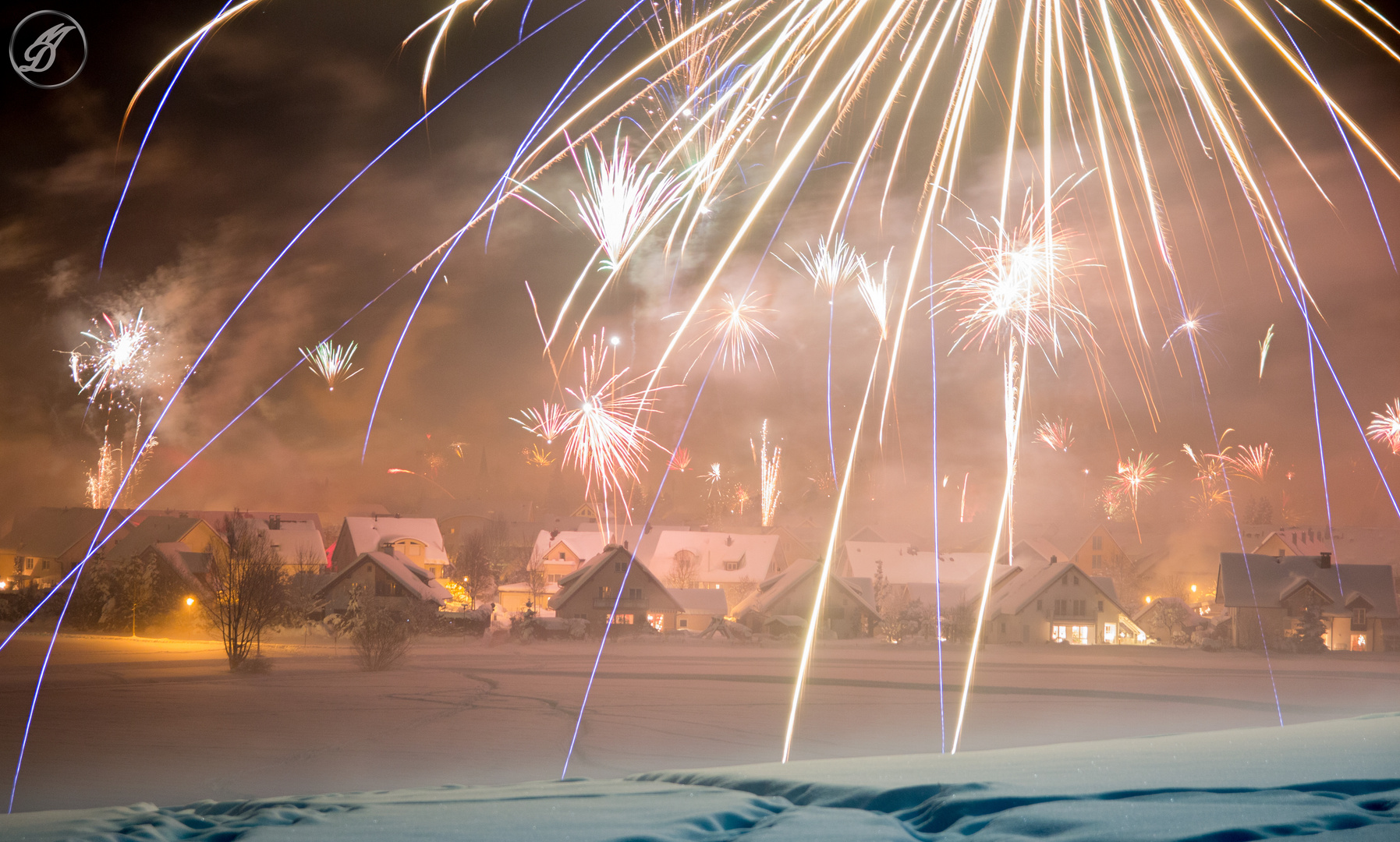 Feuerwerk über Wangen